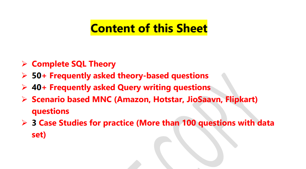 Hand Written Notes Of SQL, MySql, Sql! Career Switch Help